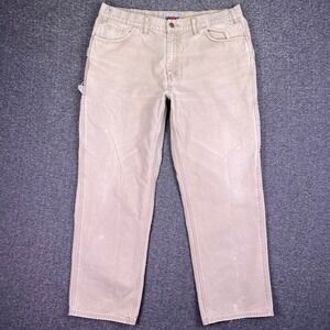 Rocky Pants Mens 38x29 Carpenter Tan Worksmart Canvas Utility Work Trousers Work